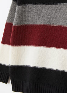 Color-Block Wool Sweater | Nero/Bordeaux