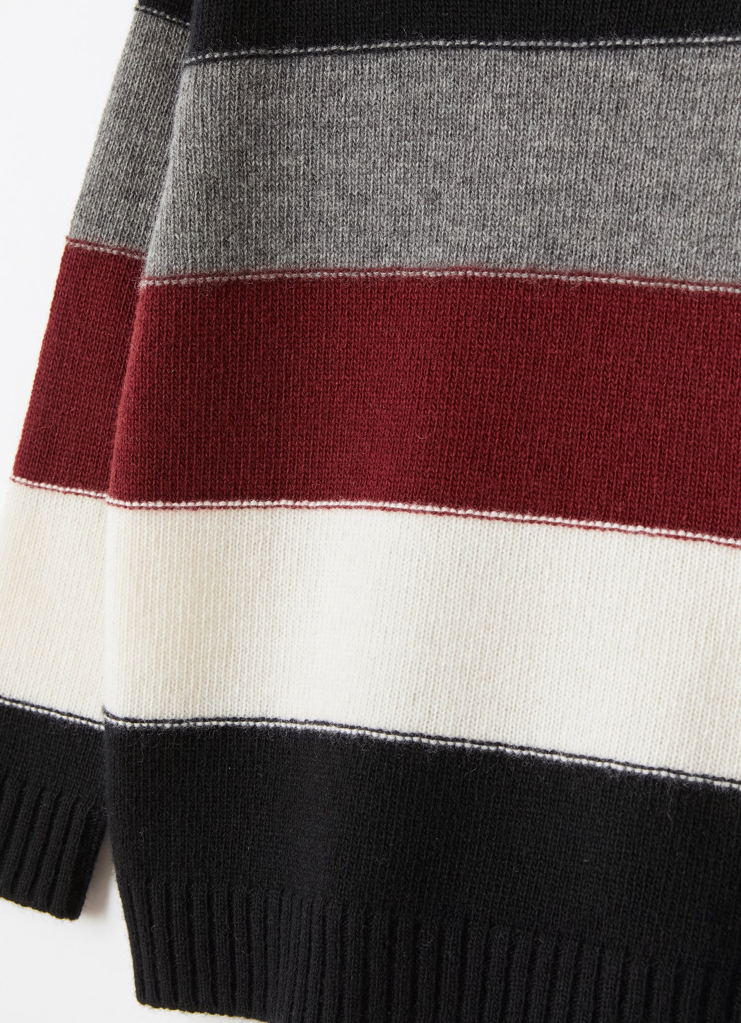 Color-Block Wool Sweater | Nero/Bordeaux