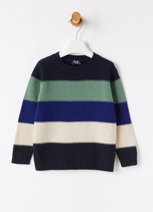 Color-Block Wool Sweater | Blue/Ocean Blue