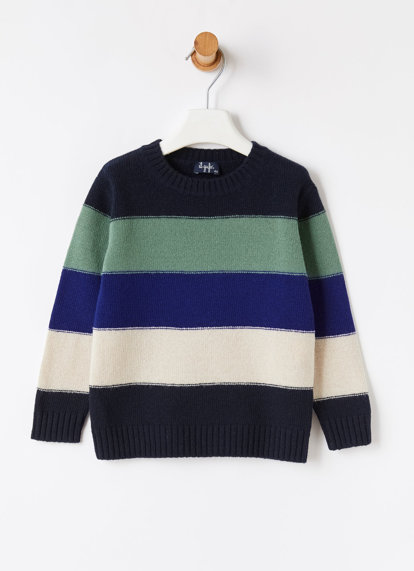 Color-Block Wool Sweater | Blue/Ocean Blue