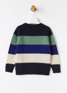 Color-Block Wool Sweater | Blue/Ocean Blue