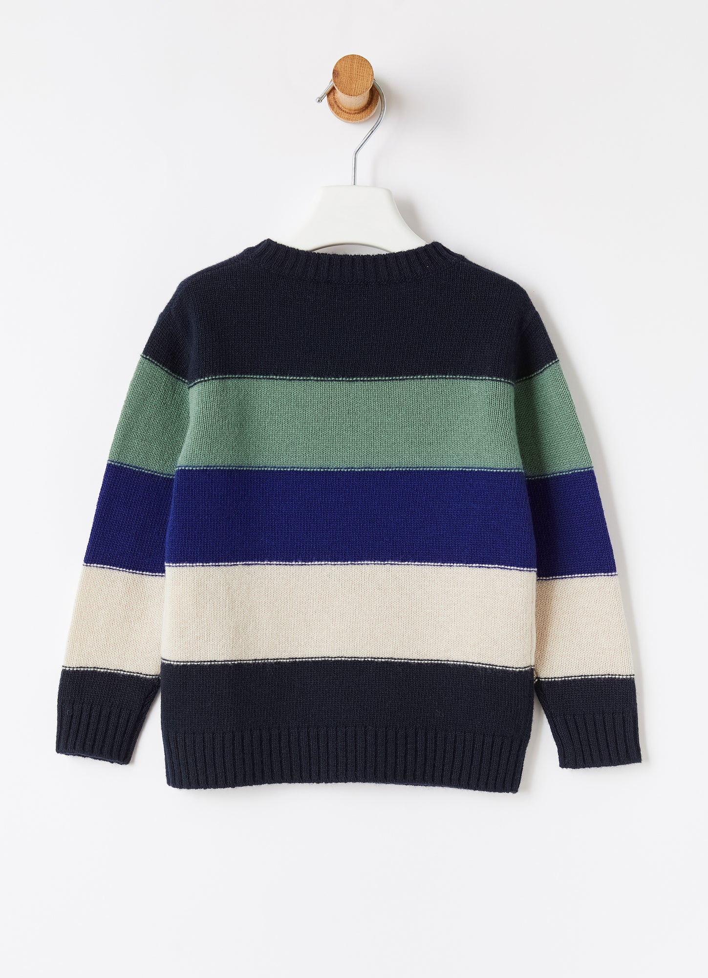 Color-Block Wool Sweater | Blue/Ocean Blue