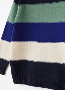 Color-Block Wool Sweater | Blue/Ocean Blue