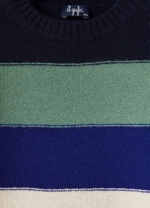 Color-Block Wool Sweater | Blue/Ocean Blue