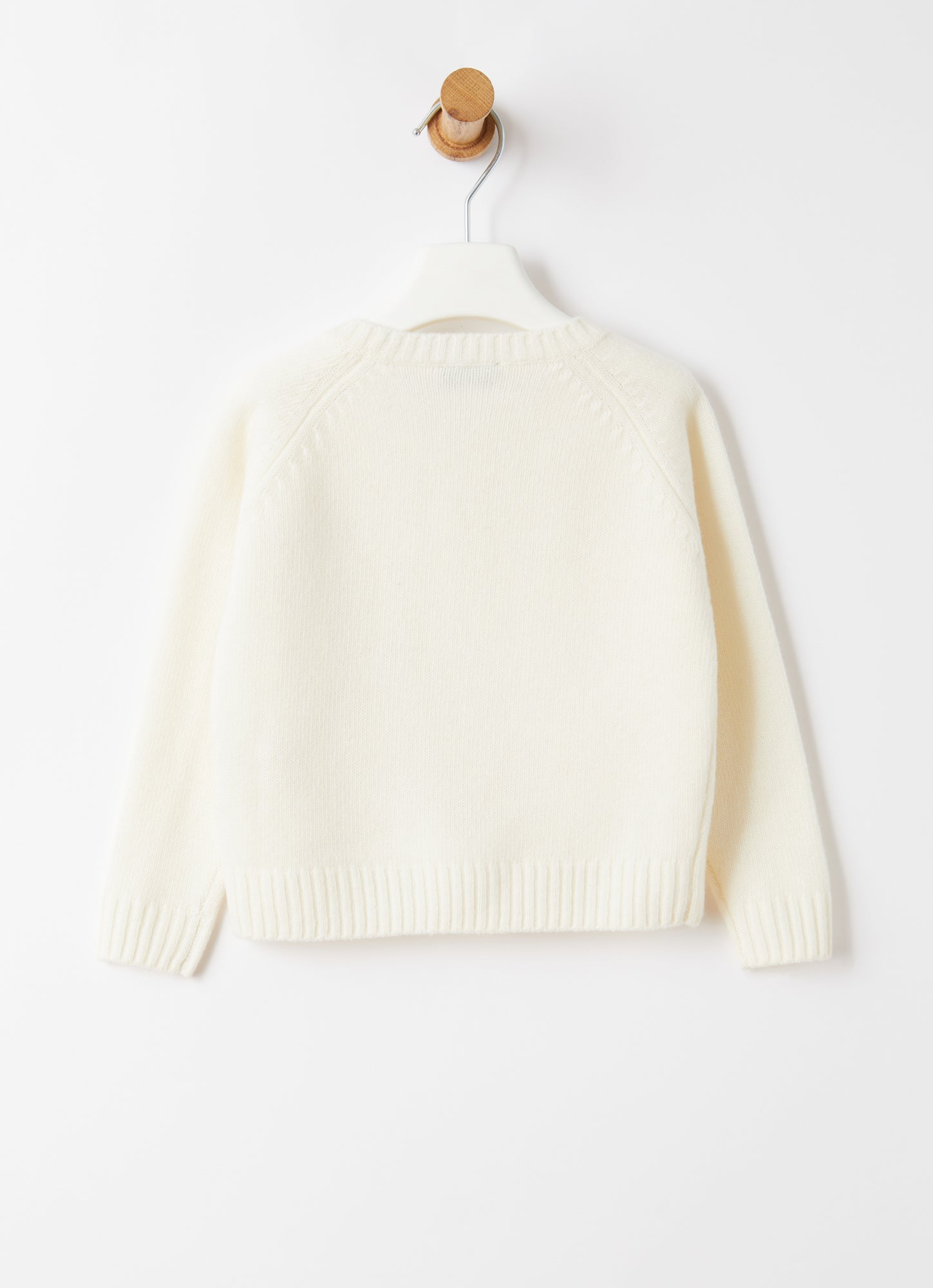Crystal Motif Wool Sweater | Milk/Grey/Blue