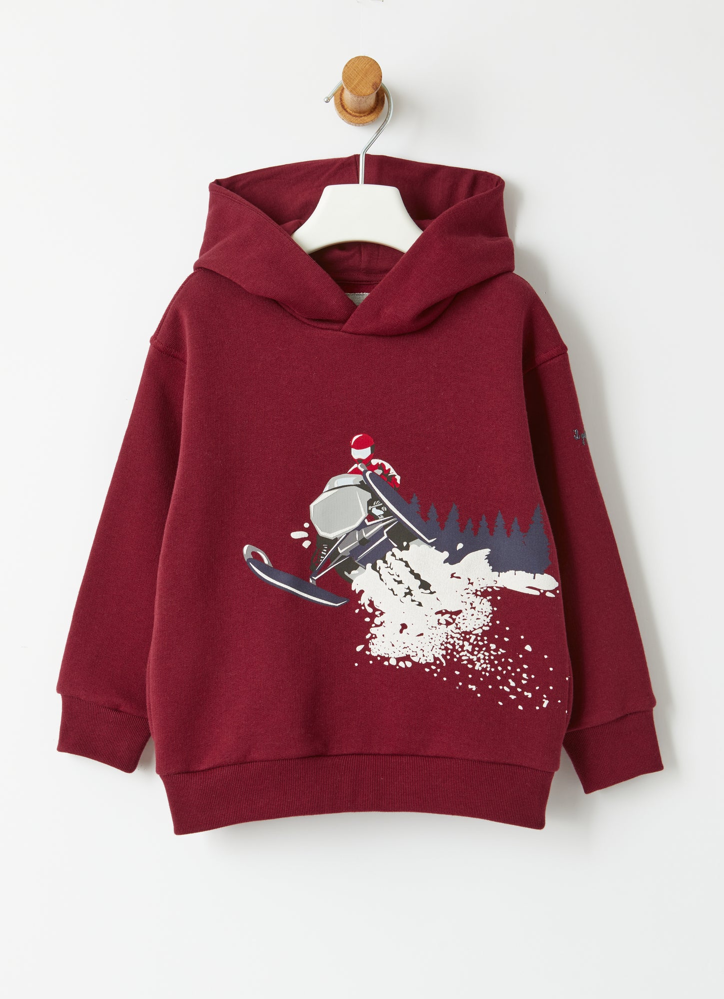 Snowmobile Print Hoodie | Rosso Fuoco/Rosso