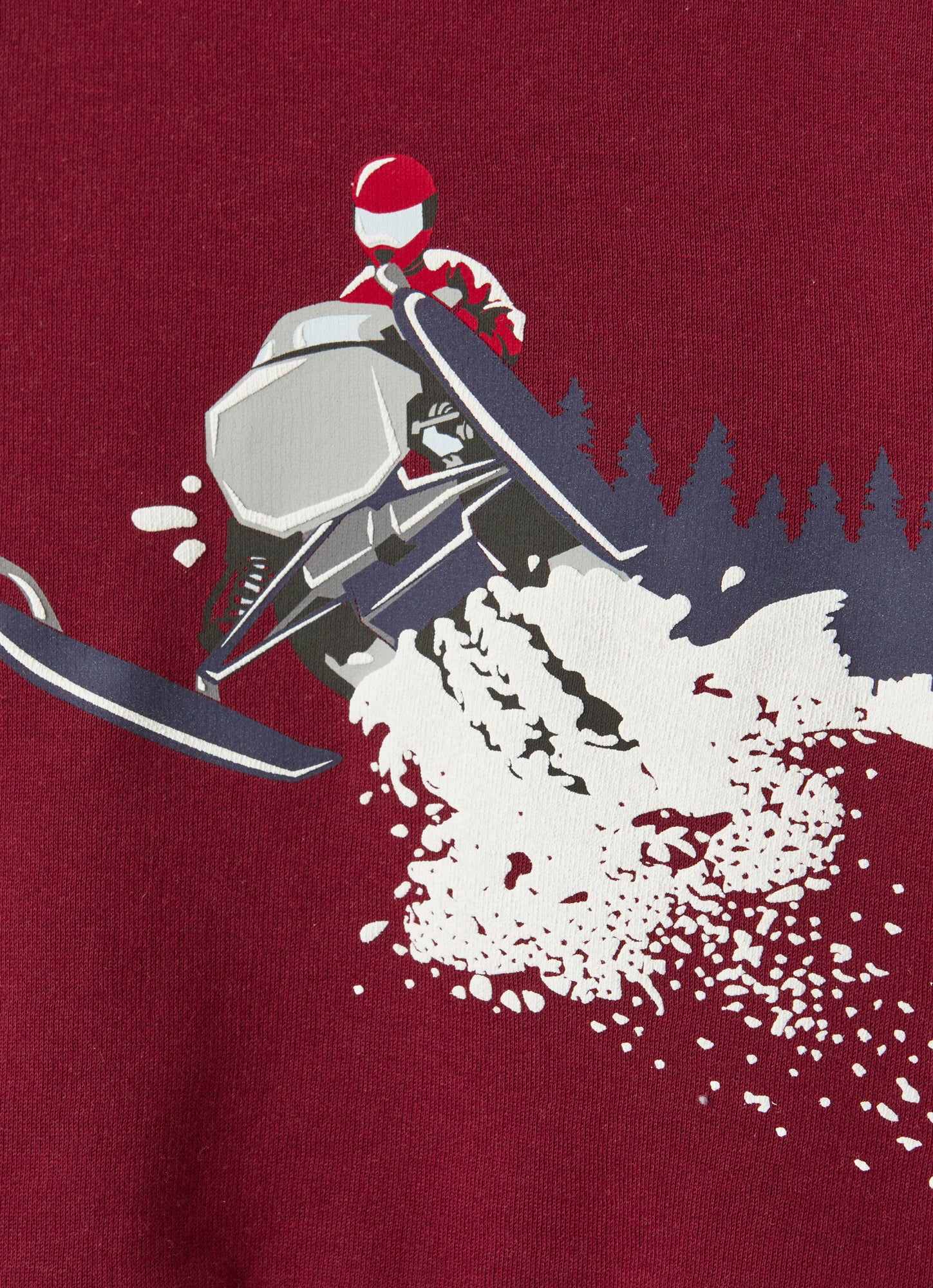 Snowmobile Print Hoodie | Rosso Fuoco/Rosso