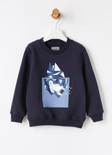 Polar Bear Print Sweatshirt | Blue/Ocean Blue
