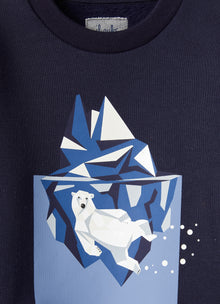 Polar Bear Print Sweatshirt | Blue/Ocean Blue