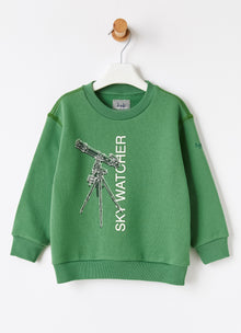 Sky Watcher Print Sweatshirt | Verde Drago/Verde