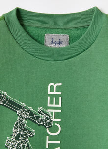 Sky Watcher Print Sweatshirt | Verde Drago/Verde
