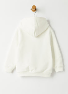 Sweatshirt with Sled Dogs Embroidery | Milk/Dark Grey