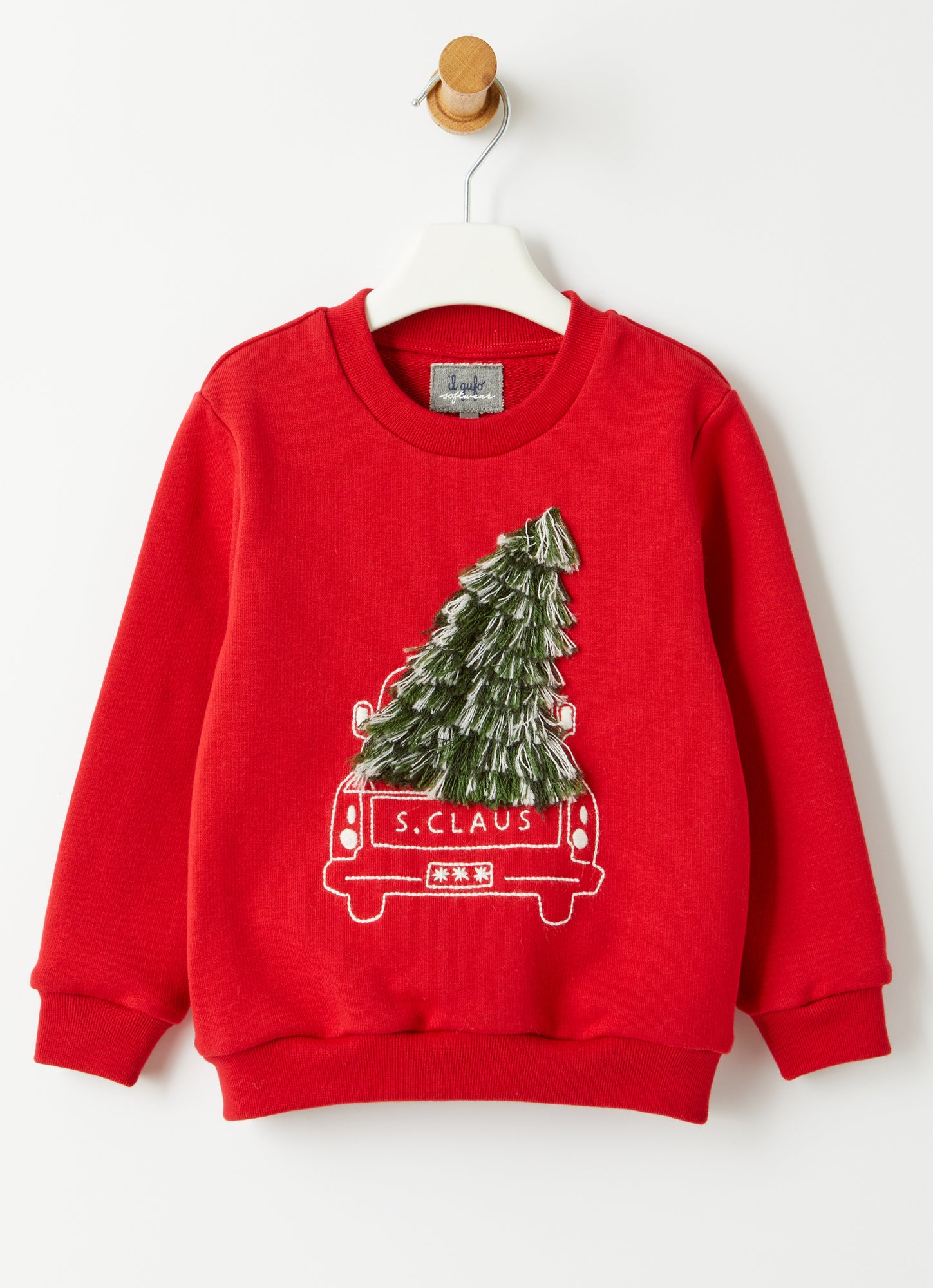 Christmas Tree Crew Neck Sweatshirt | Cranberry Red