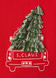 Christmas Tree Crew Neck Sweatshirt | Cranberry Red