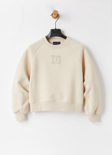 Sweatshirt with Gathered Sleeves | Tuff Beige