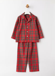 Boys Tartan Check Pyjamas | Berry Red