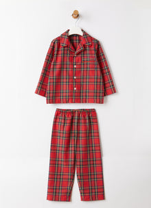 Boys Tartan Check Pyjamas | Berry Red