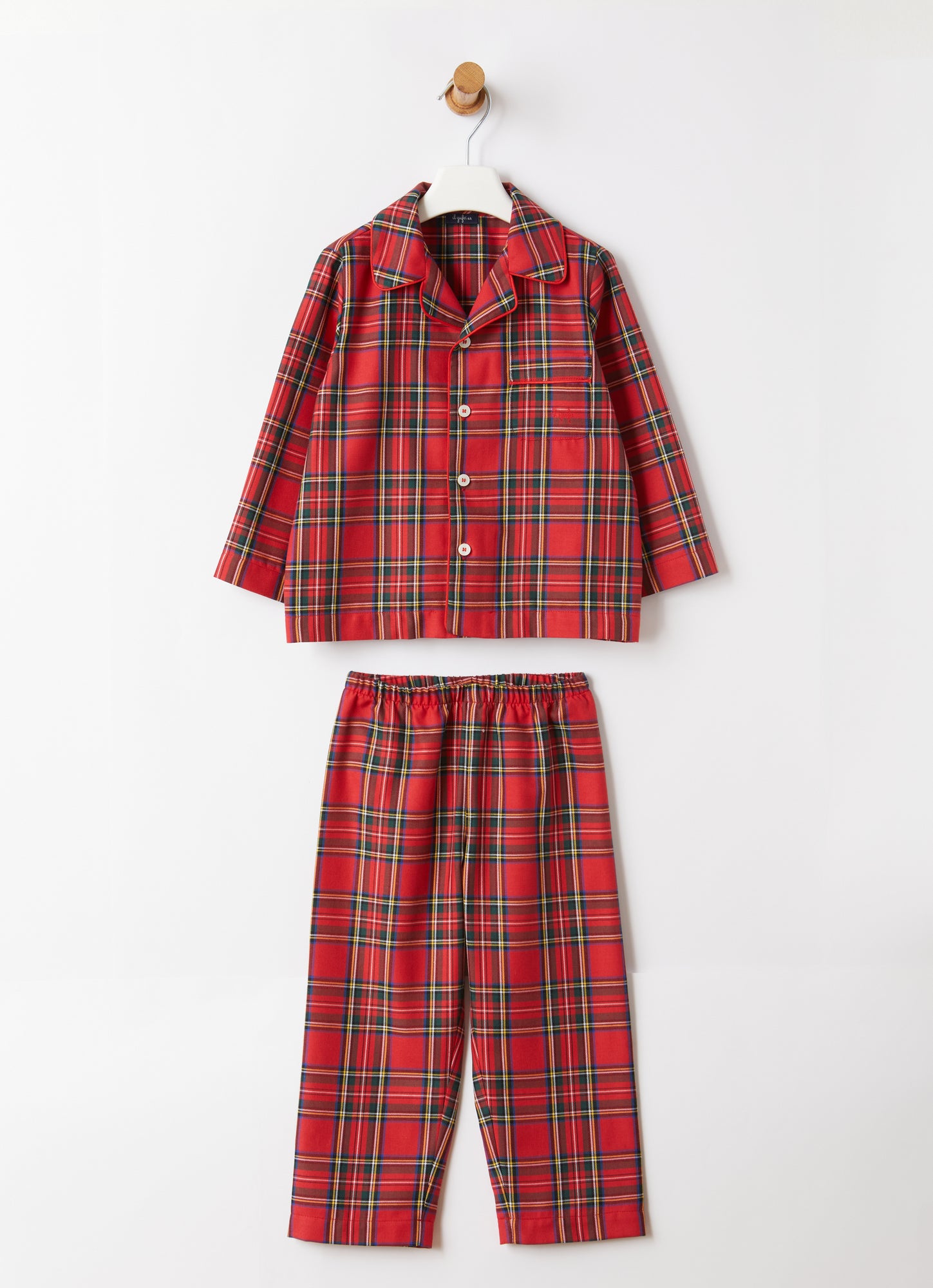 Boys Tartan Check Pyjamas | Berry Red