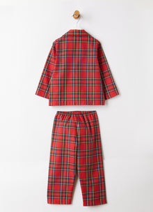 Boys Tartan Check Pyjamas | Berry Red