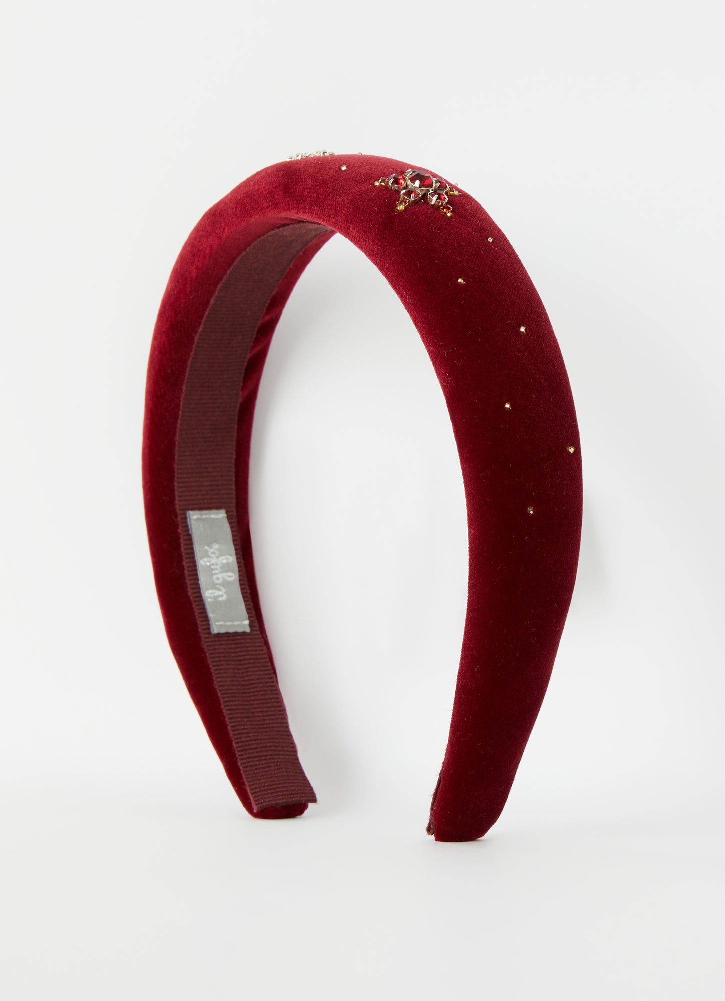 Velvet Crystal Headband | Burgundy