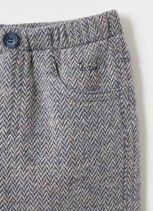 Baby Boys Herringbone Trousers | Blue