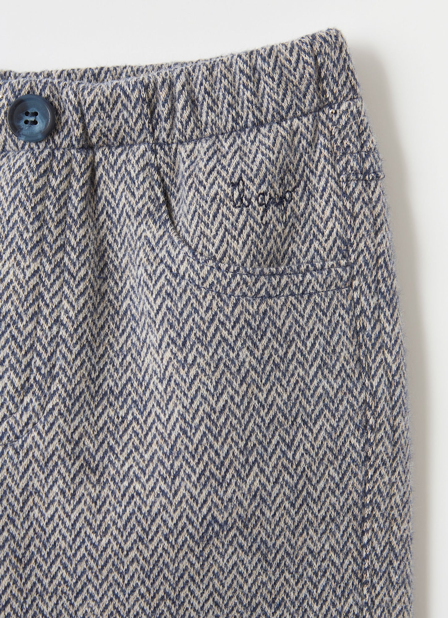 Baby Boys Herringbone Trousers | Blue