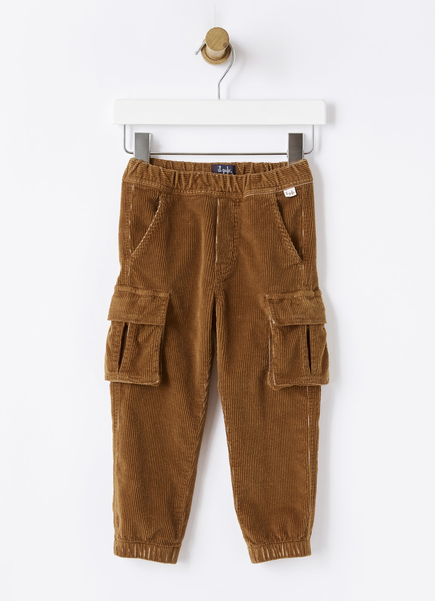 Caramel Corduroy Cargo Trousers | Tobacco