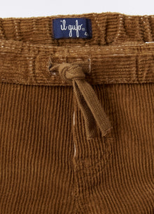 Caramel Corduroy Cargo Trousers | Tobacco