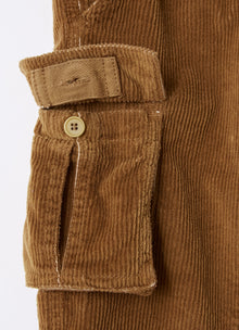 Caramel Corduroy Cargo Trousers | Tobacco