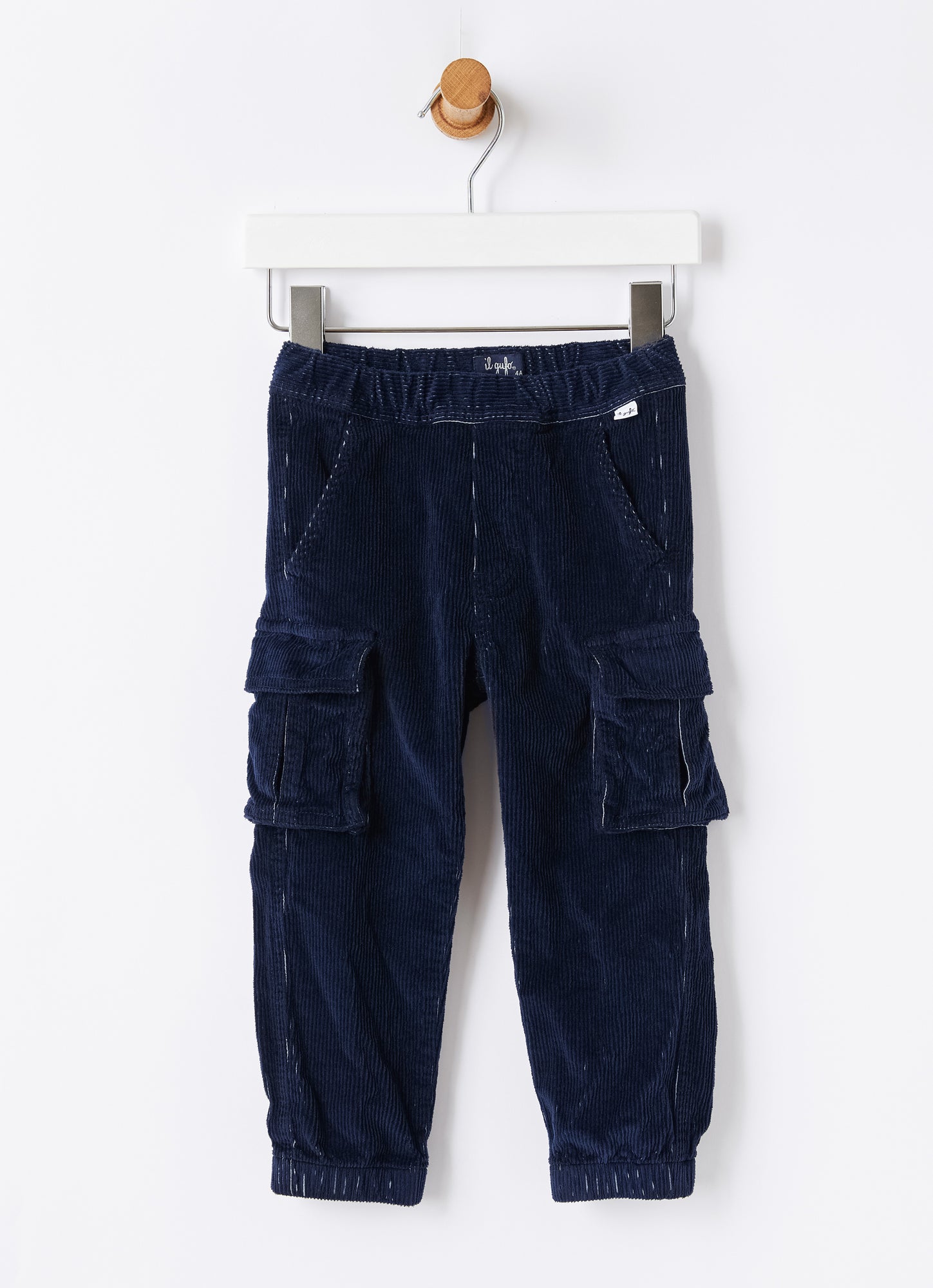 Corduroy Cargo Trousers | Night Blue