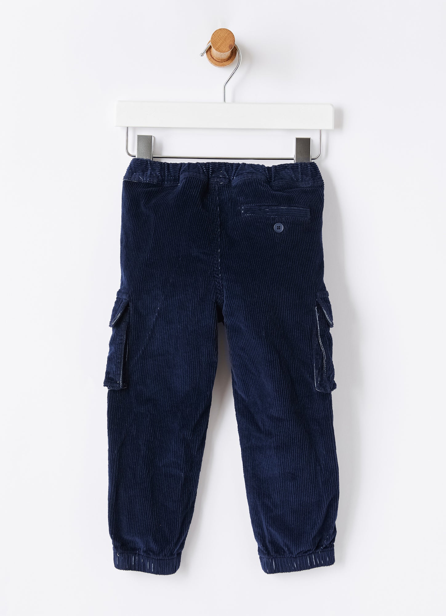 Corduroy Cargo Trousers | Night Blue
