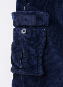 Corduroy Cargo Trousers | Night Blue