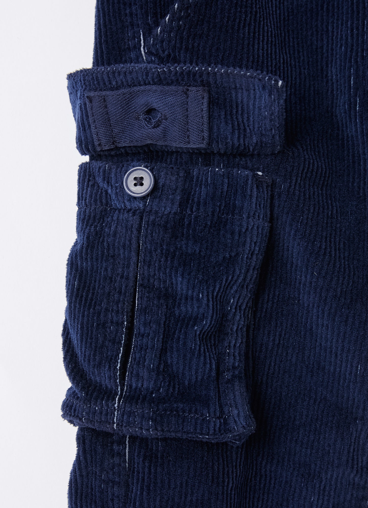 Corduroy Cargo Trousers | Night Blue