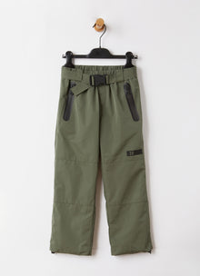 Belted Technical Nylon Trousers | Fir Green