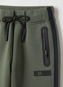 Cuffed Bonded Joggers | Fir Green/Black