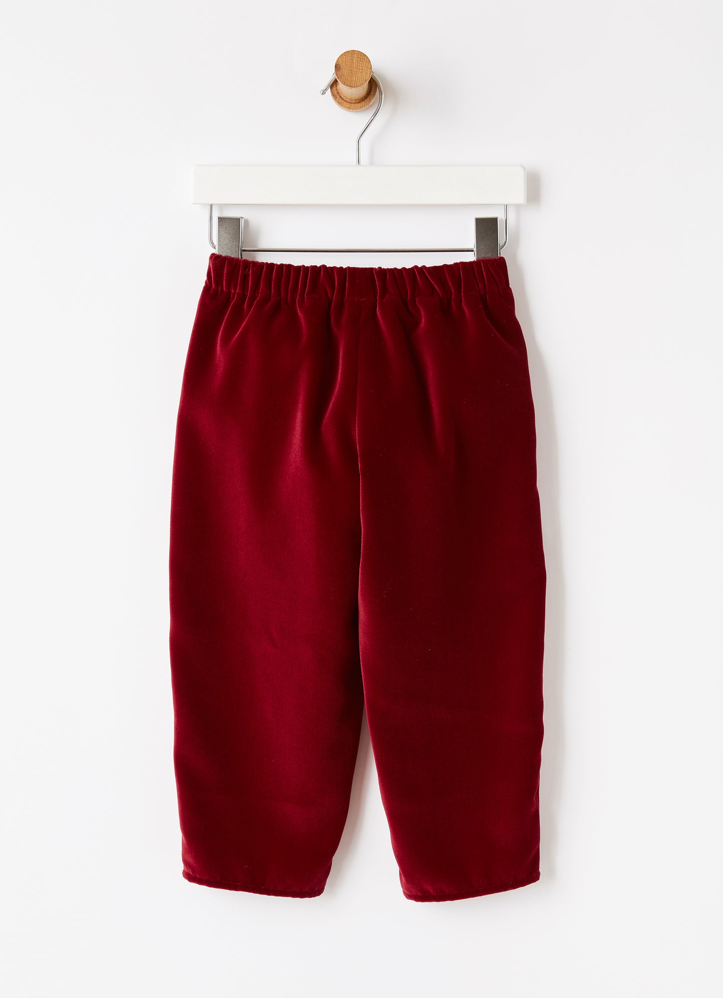 Carrot Fit Velvet Trousers | Burgundy
