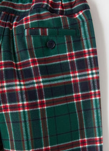 Regular Fit Tartan Trousers | Pine Green