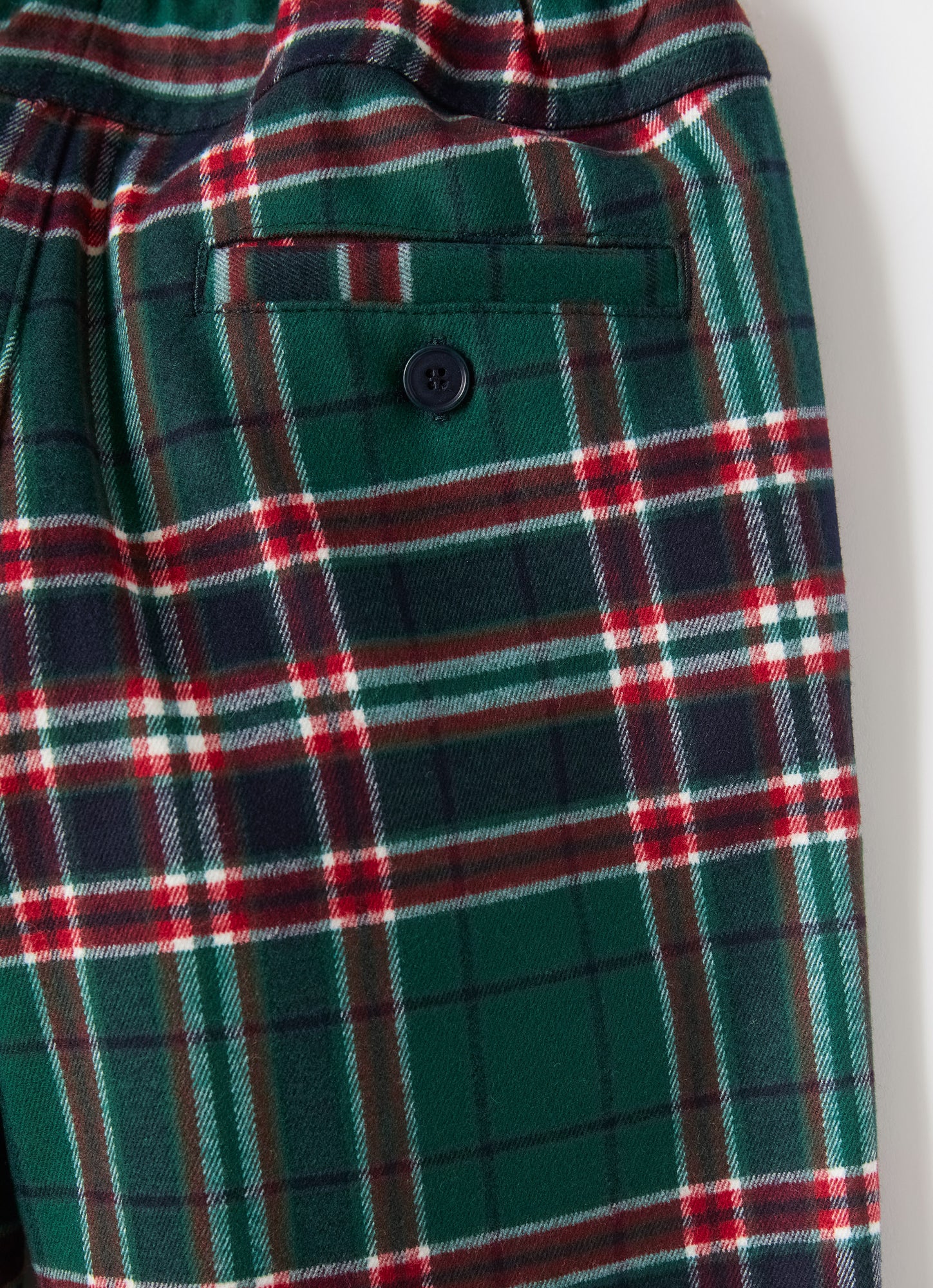 Regular Fit Tartan Trousers | Pine Green