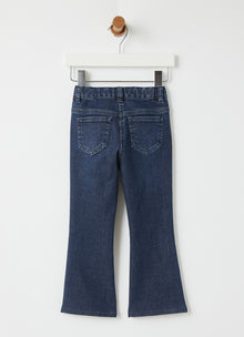 Flare Jeans with Bead Decorations | Navy Blue/Dragon Green