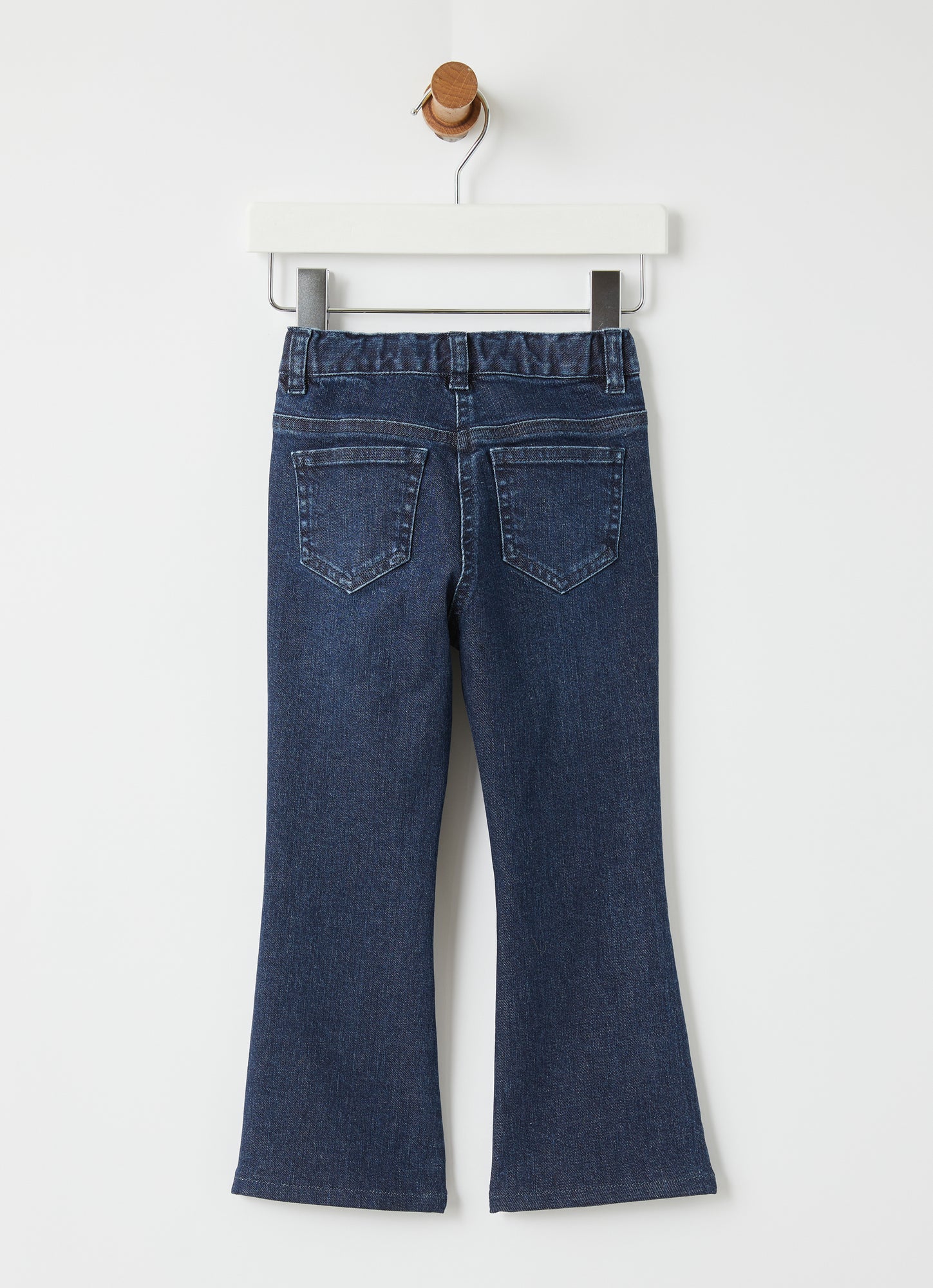 Flare Jeans with Bead Decorations | Navy Blue/Dragon Green