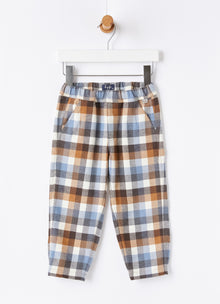 Carrot Fit Check Cotton Trousers | Powder Blue