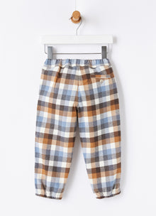 Carrot Fit Check Cotton Trousers | Powder Blue