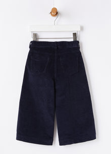 Wide-Leg Corduroy Trousers | Blue