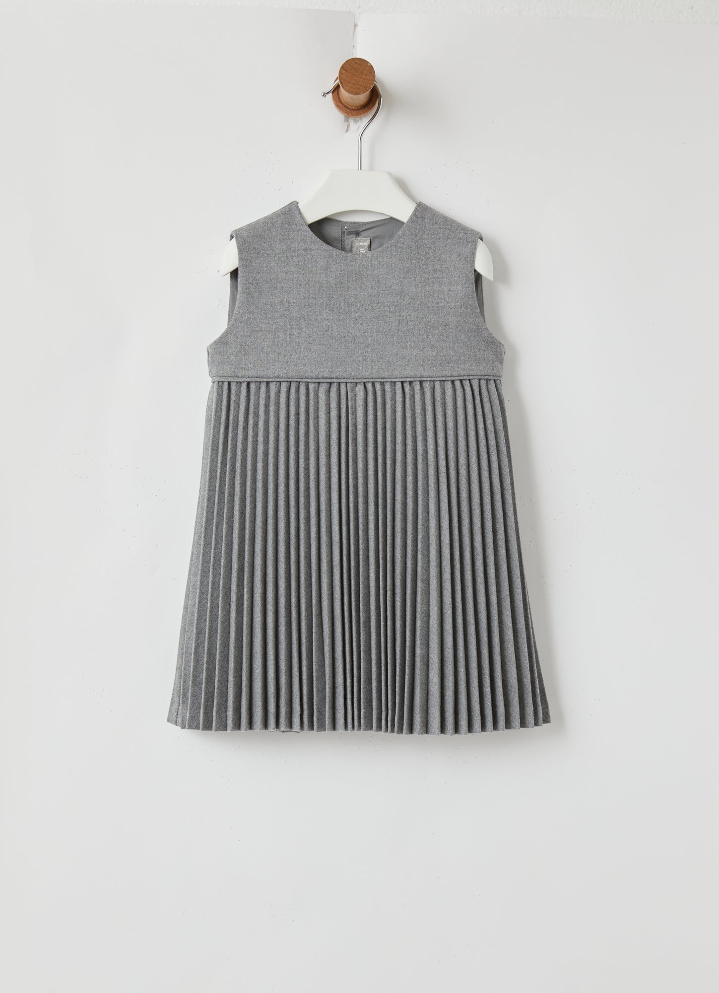 Pleated Sleeveless Dress | Cloud Grey