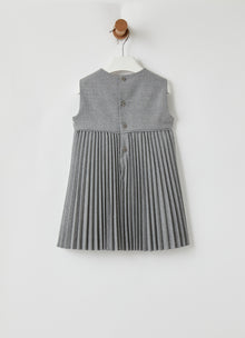 Pleated Sleeveless Dress | Cloud Grey