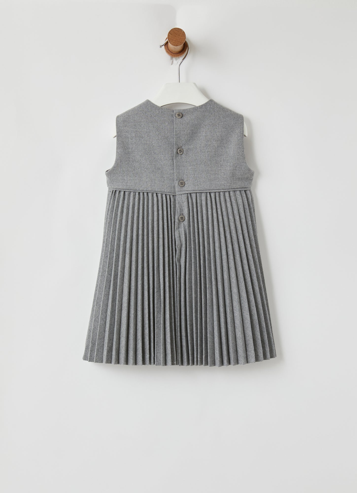 Pleated Sleeveless Dress | Cloud Grey