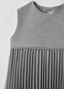 Pleated Sleeveless Dress | Cloud Grey