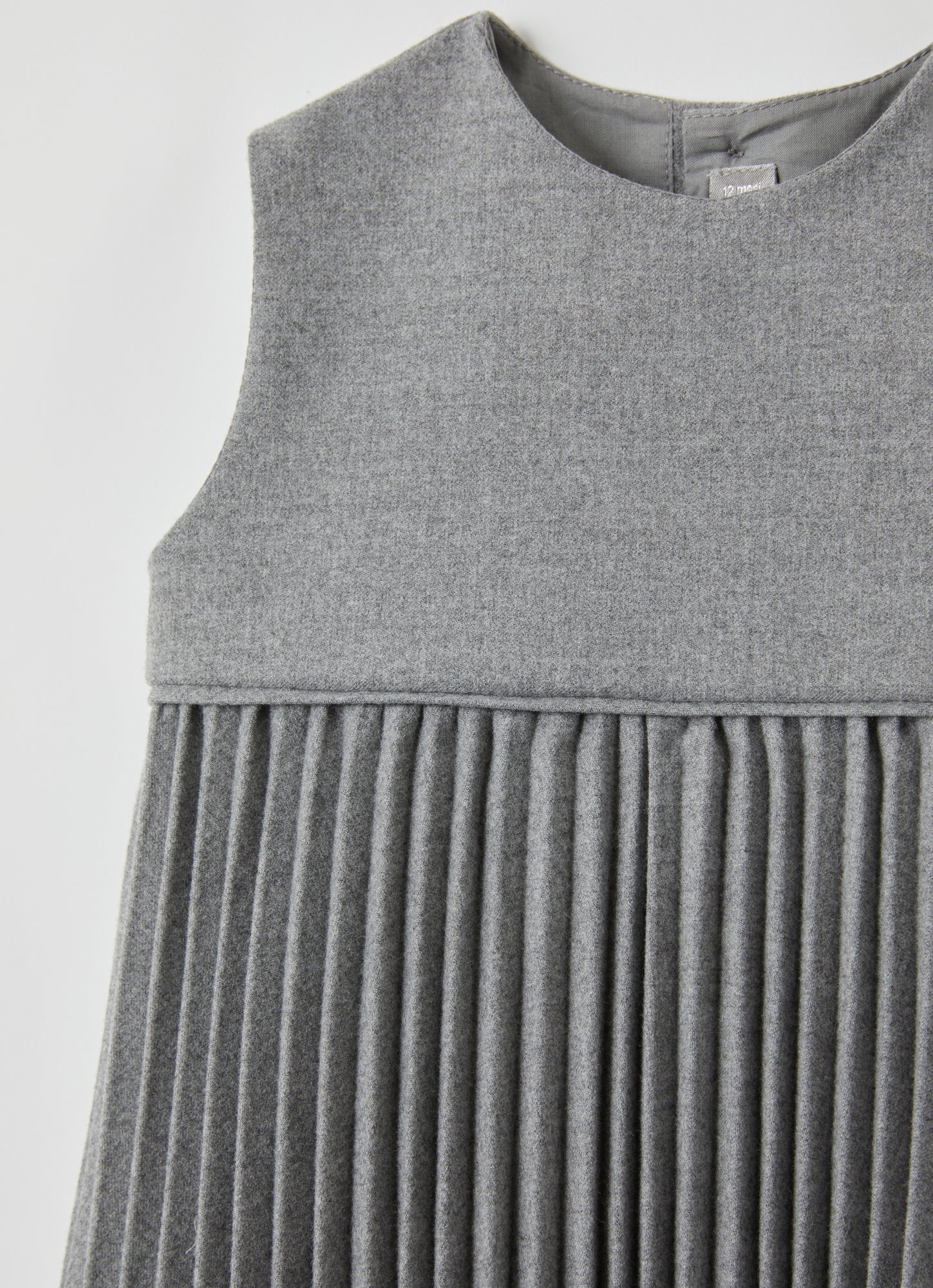 Pleated Sleeveless Dress | Cloud Grey