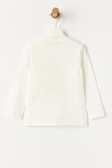 Girl Face Print Jersey Top | Latte/Arancio