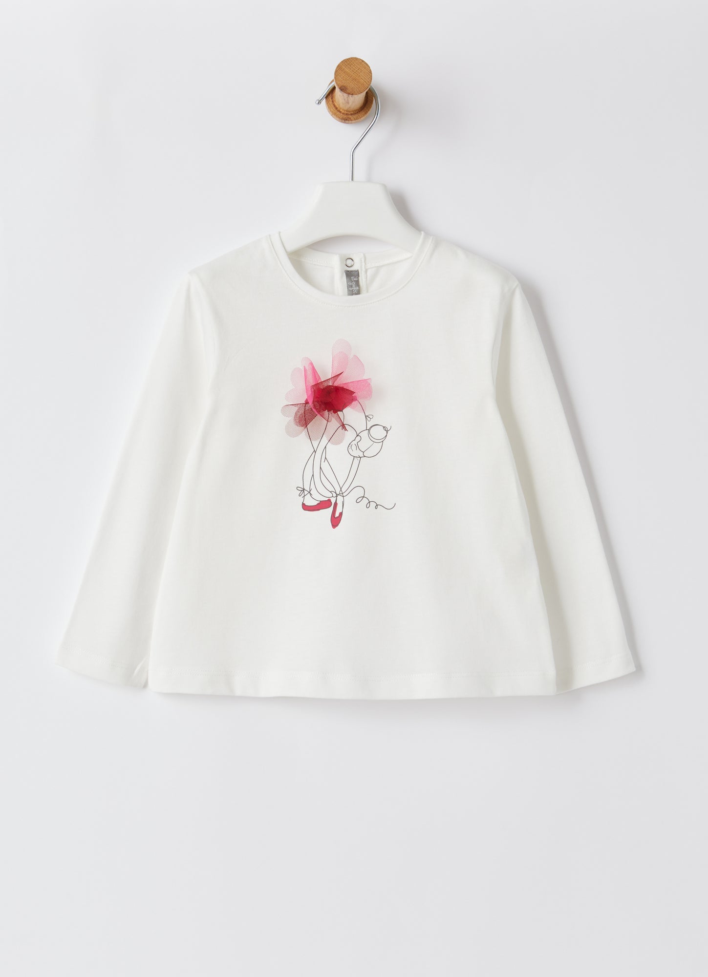 Ballerina Print Jersey Top | Latte/Rosa Glassa
